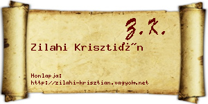 Zilahi Krisztián névjegykártya